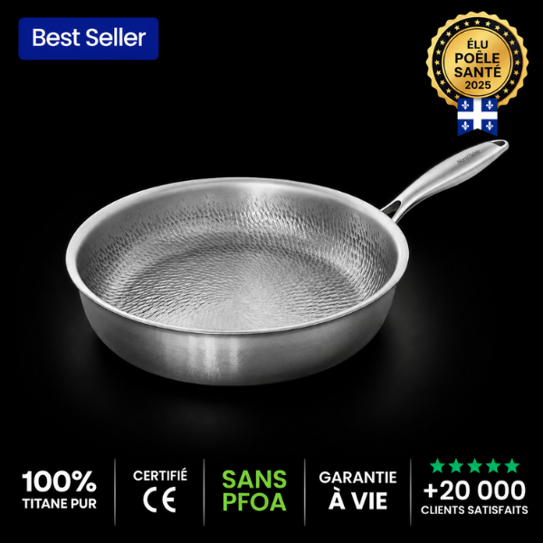 NordTable® Poêle Martelée en Titane Original