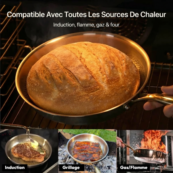 NordTable® Poêle Martelée en Titane Original