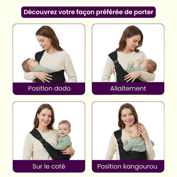 Porte-Bébé Bandoulière & Ergonomique