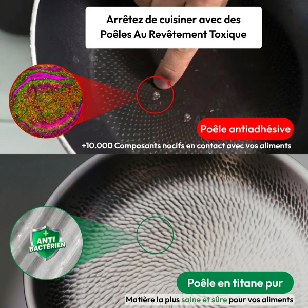 NordTable® Poêle Martelée en Titane Original